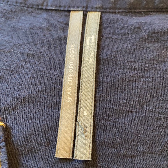 Anthropologie navy blue beaded embroidered Peplum tank size medium - Picture 9 of 10